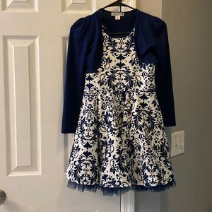 Navy blue and white dress